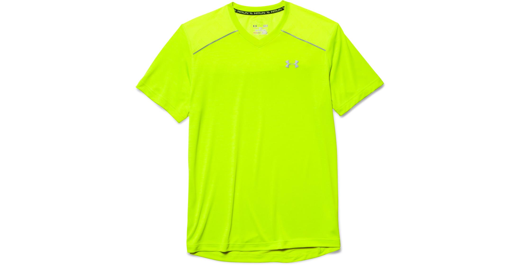 Under Armour Mens HeatGear ArmourVent Run VNeck Short Sleeve TShirt