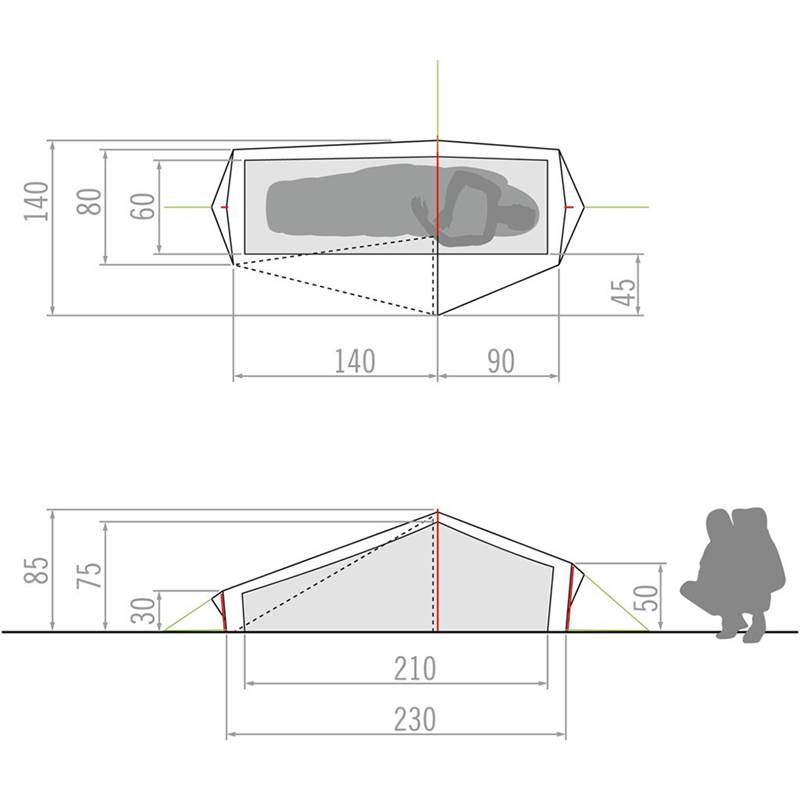 Vaude Lizard GUL 1 Person Tent-2